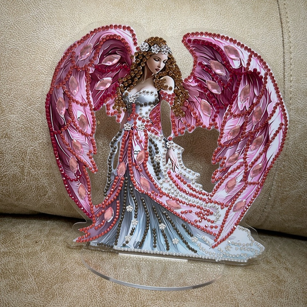 Elegant Pink and White Angel Figurine